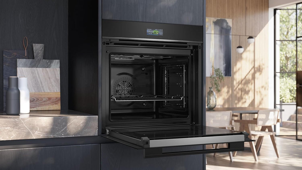Siemens HB774G1B1, Stiftung Warentest Testsieger , iQ700 Smarter Einbau-Backofen 60x60 cm, Made in Germany, activeClean Pyrolyse  und  humidClean Hydrolyse, Air Fry, Automatikprogramme, Touchscreen