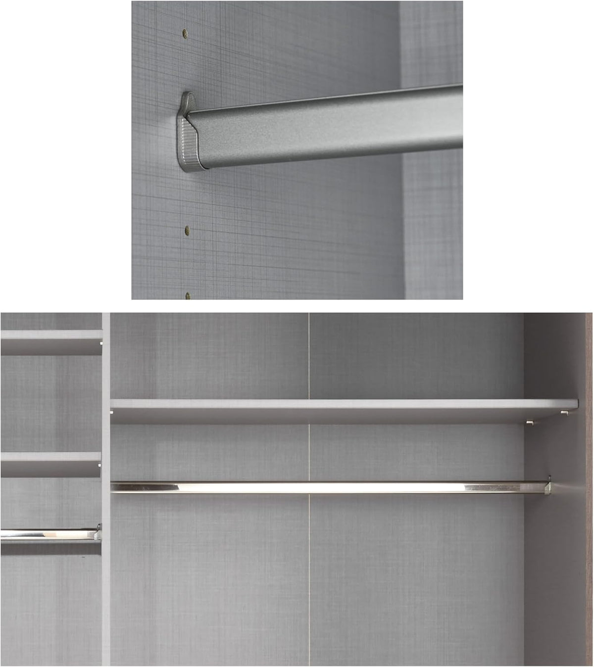 Schwebetürenschrank 3-türig B300/H216/T65 cm Weiß m. Glasfront, Spiegel, schwarzen Griffleisten, inkl. Selbsteinzug, Kleiderschrank m.Einlegeböden, Kleiderstangen, Schubladen, Wäscheeinteilung / 22039