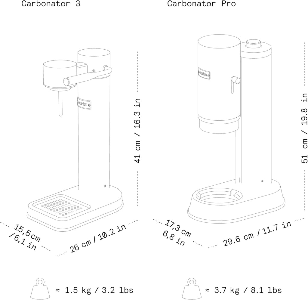 Aarke Carbonator 3, Wassersprudler aus Edelstahl im modernen Edelstahl Finish mit BPA-freier 1L PET-Flasche, Sprudelwasserbereiter für Leitungswasser, kompatibel mit 60L CO2-Zylindern