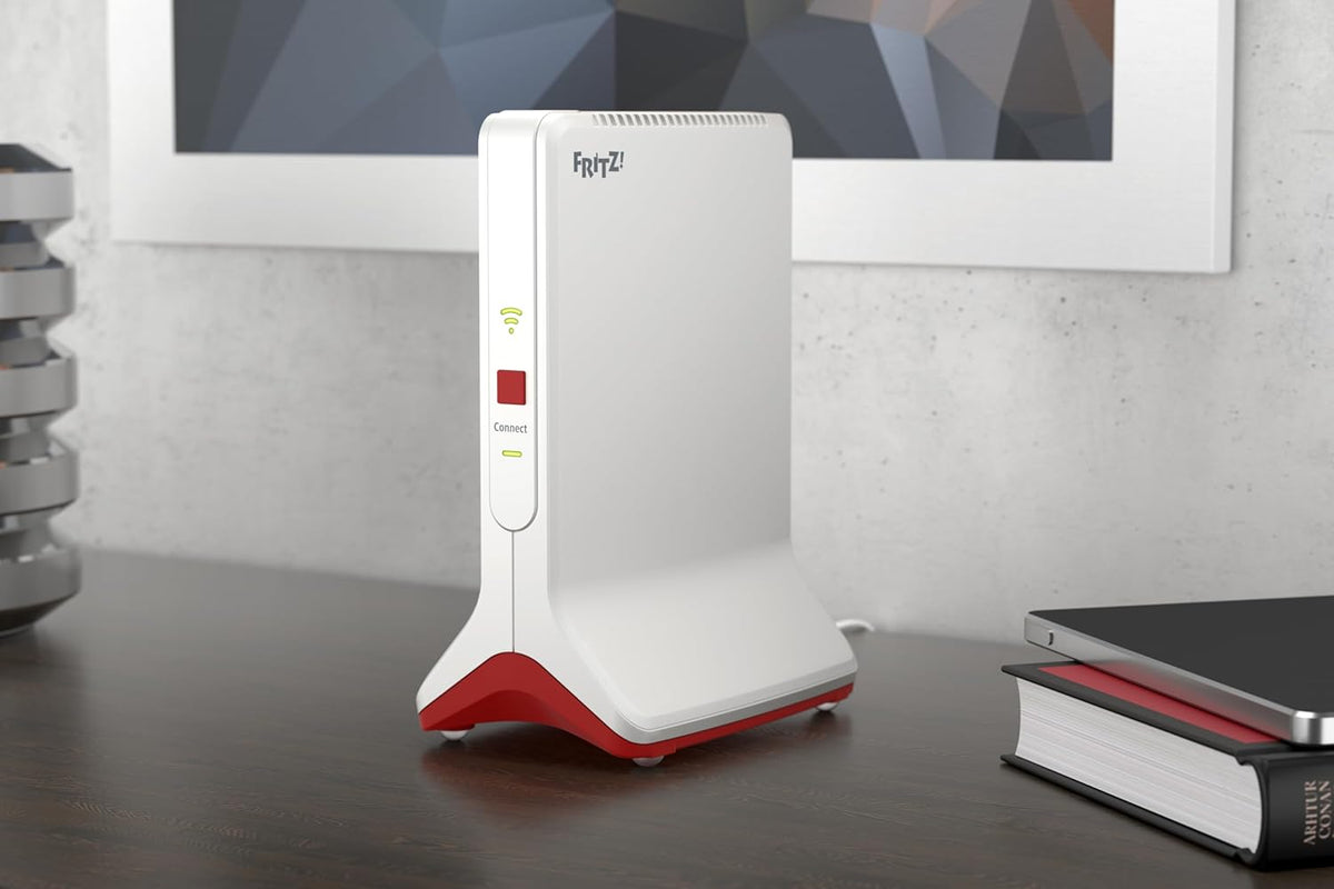 FRITZ!Repeater 6000 (WiFi 6 Repeater mit drei Funkeinheiten: 5 GHz (2 x bis zu 2.400 MBit/s), 2,4 GHz (bis zu 1.200 MBit/s), 2,5-Gigabit-LAN, deutschsprachige Version)