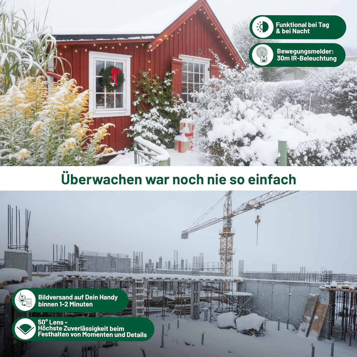 ICU CLOM EasyCam Outdoor Wildkamera – 50° Erfassungswinkel, 16GB SD-Karte, 4G/LTE Verbindung, Bewegungsmelder & App-Steuerung für Jagd & Überwachung