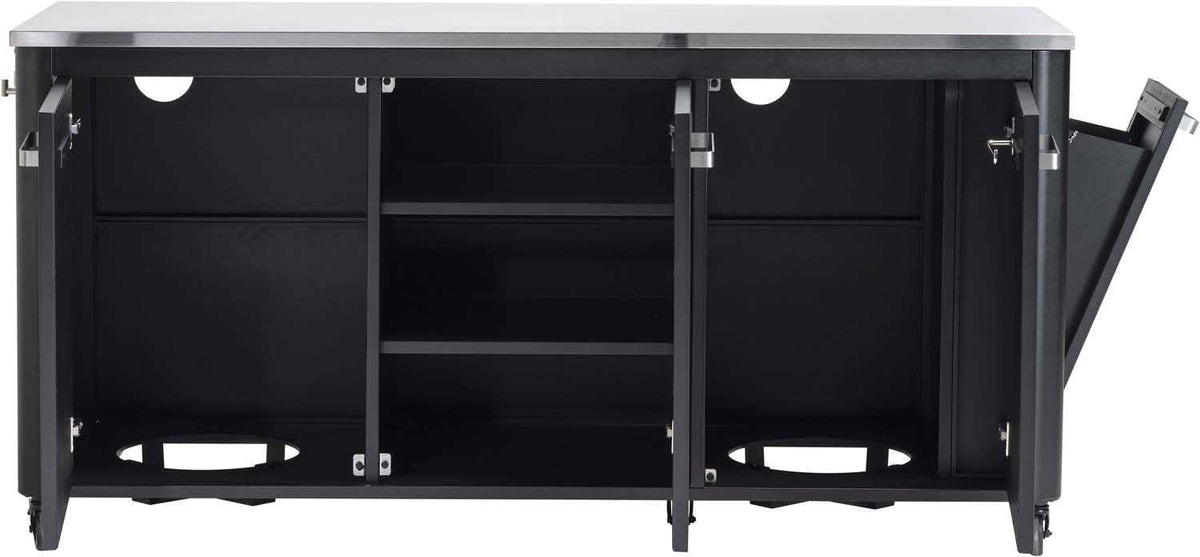 cozze® 180 x 60 x 90cm Outdoor-Tisch - Edelstahl & Schwarz, Mobilität & Stil, Perfekt für Außenbereichs-Events