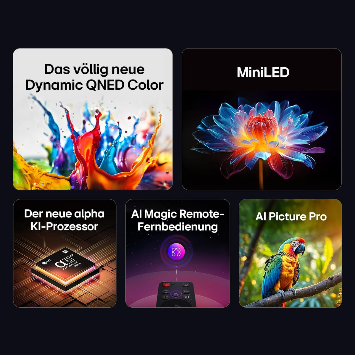 LG 55QNED86A6A TV 55 Zoll (139 cm) 4K QNED evo AI TV (α8 Gen2 4K AI Prozessor, webOS 25, 120Hz) [Modelljahr 2025]
