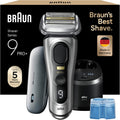 Braun Series 9 Pro+ Rasierer Herren, Elektrorasierer mit 5 Pro Rasierelementen, Langhaarschneider & Reinigungsstation, Rasierer-Ladeetui PowerCase, 60 Min Laufzeit, Made in Germany, 9577cc, Silber