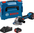 Bosch Professional 18V System Akku-Winkelschleifer GWS 18V-8 (Scheibendurchmesser 125 mm, inkl. 2x Akku GBA 4.0Ah, Ladegerät GAL 18V-40, L-BOXX)