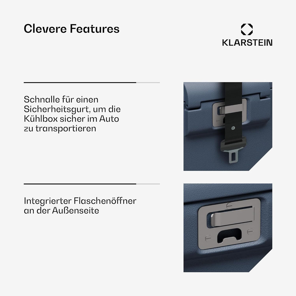 Klarstein SwiftFrost 12L Kompressor Kühlbox mit Gefrierfach – tragbare elektrische Kühlbox, LED-Anzeige, Dual Power (12 V/230 V), –20 °C bis 20 °C, ECO- und MAX-Modus, ideal für Camping und Auto