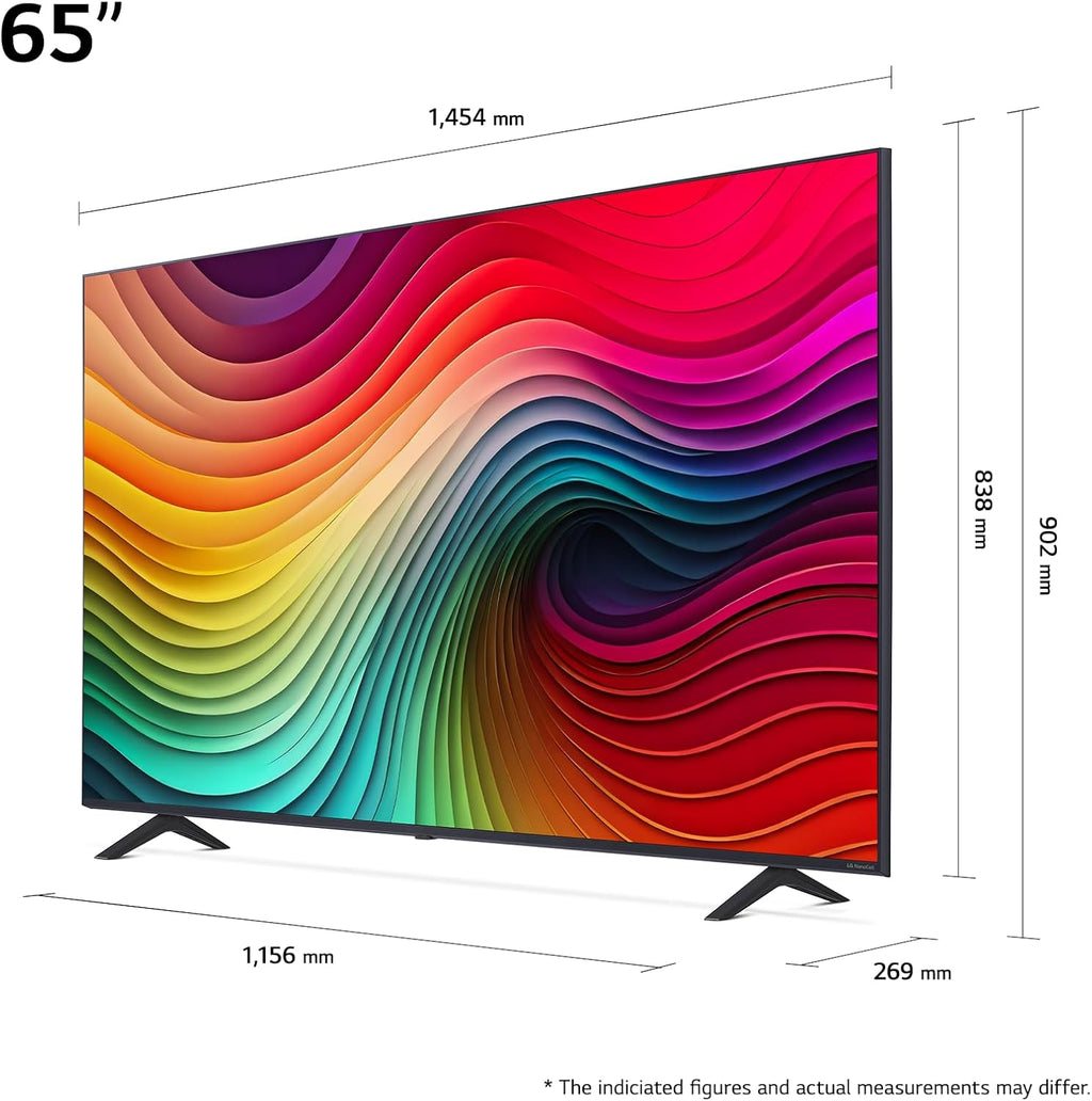 LG 65NANO81T6A TV 65" (165 cm) NanoCell Fernseher (α5 Gen7 4K AI-Prozessor, webOS 24, HDR10, bis zu 60Hz) [Modelljahr 2024]