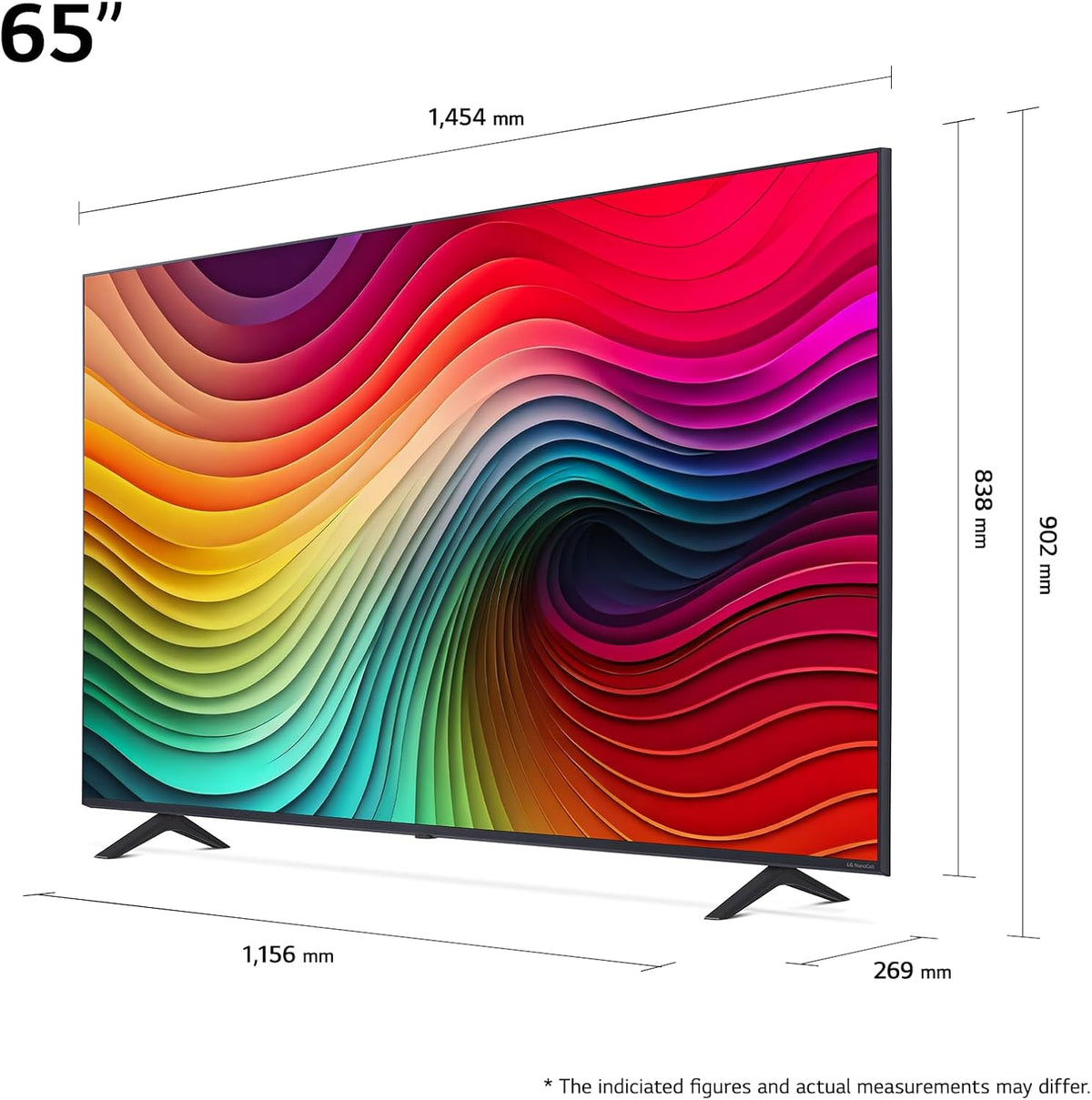 LG 65NANO81T6A TV 65" (165 cm) NanoCell Fernseher (α5 Gen7 4K AI-Prozessor, webOS 24, HDR10, bis zu 60Hz) [Modelljahr 2024]