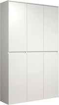 trendteam smart living - Nevada - Mehrzweckschrank - Weiß - Schrank mit 6 Türen, 12 Einlegeböden und 1 Kleiderstange - (BxHxT) 111 x 191 x 34 cm - grifflose Türen
