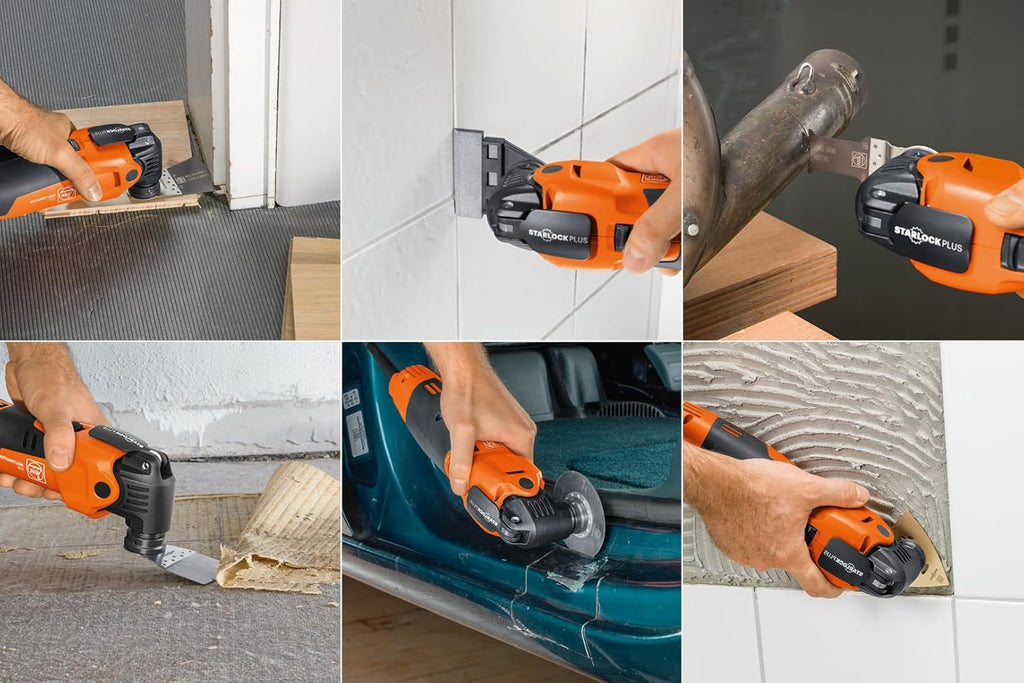 FEIN Multimaster MM 700 Max Top, Unser bestes MultiTool mit 60 Zubehören zum Sägen, Schleifen, Schneiden , 450 W, Anti-Vibrationssystem, Aufnahme StarlockMax, QuickIN Werkzeugwechsel