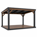 Pavillon 400x300 cm Aluminium Holzoptik