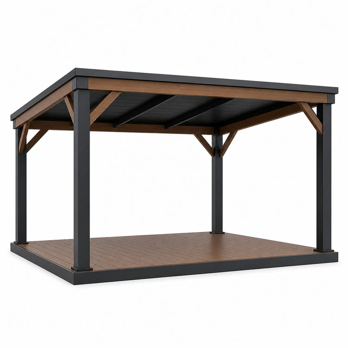 Pavillon 400x300 cm Aluminium Holzoptik