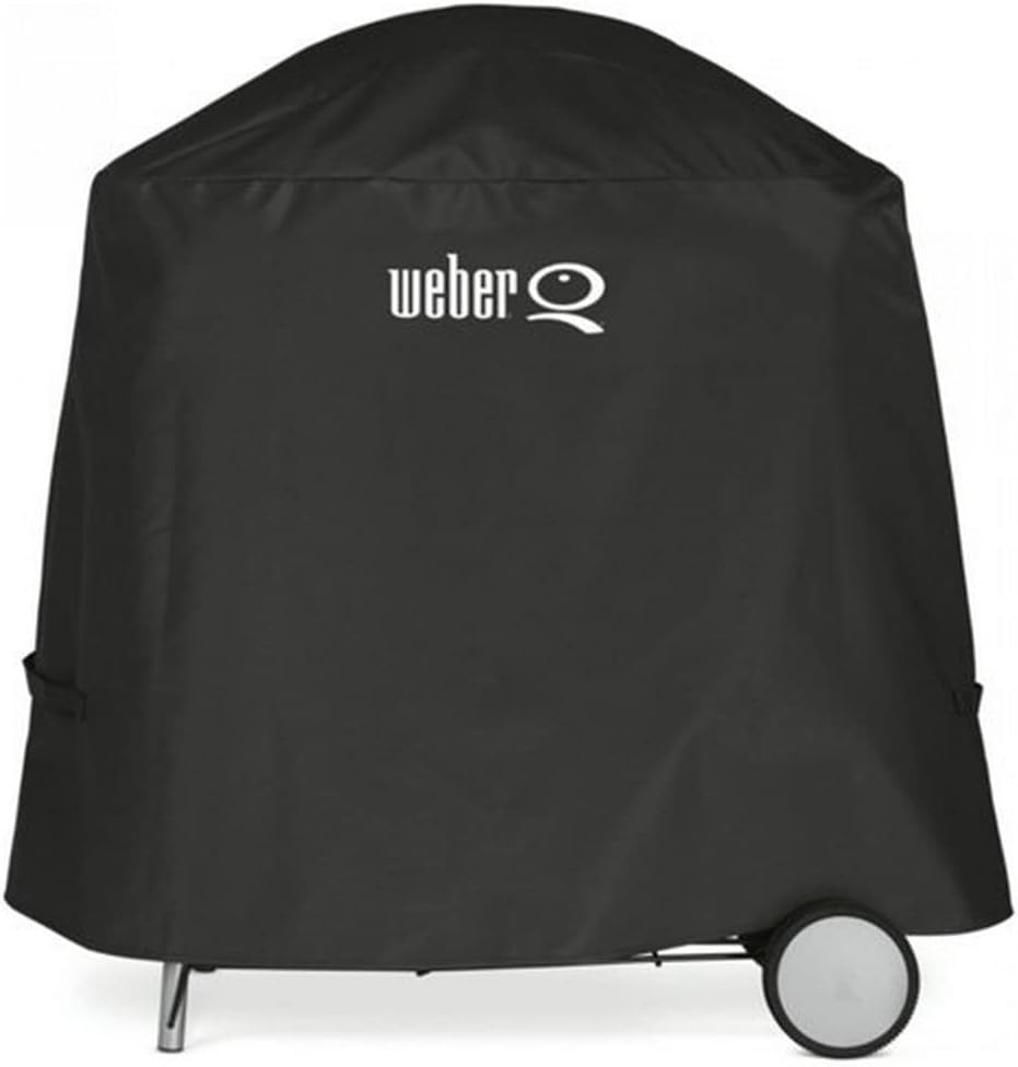 Weber Q2400 Elekrogrill mit Stand + Seitentischen, 54 x 39cm Grillfäche, portable, 2-geteilter porzellanemaillierter Guss-Grillrost, Aluminiumguss Deckel & Gehäuse - Dark Grey (55020879)