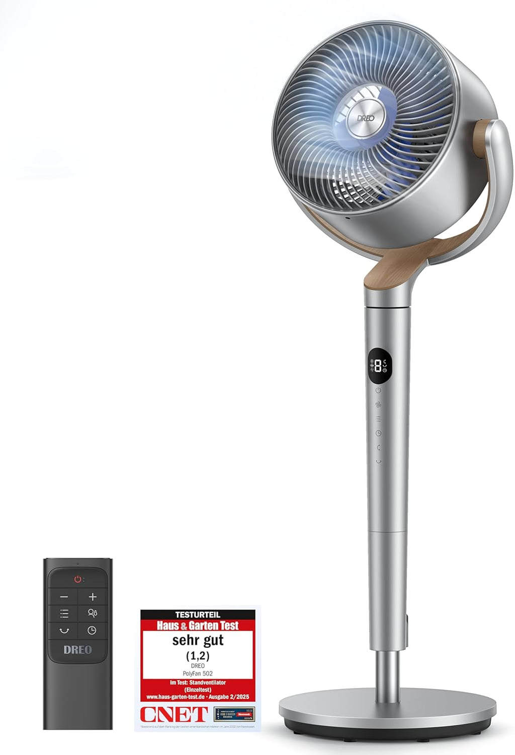 Dreo 20dB leiser Standventilator, 120°+120° Omni-direktionale oszillierende Ventilator, 26M Windentfernung, 1200m³/h Luftvolumen Echt Turbo-Luftzirkulator Fans, 102CM Höhe 3 Modi 8-Geschwindigkeit