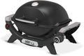Weber Q 1100N Gasgrill/Tragbarer, leichter Grill für Camping, Terrassen und Balkone mit Hochleistungsbrenner, porzellanemaillierten Gussrosten und elektronischer Zündung, Mitternachtsschwarz