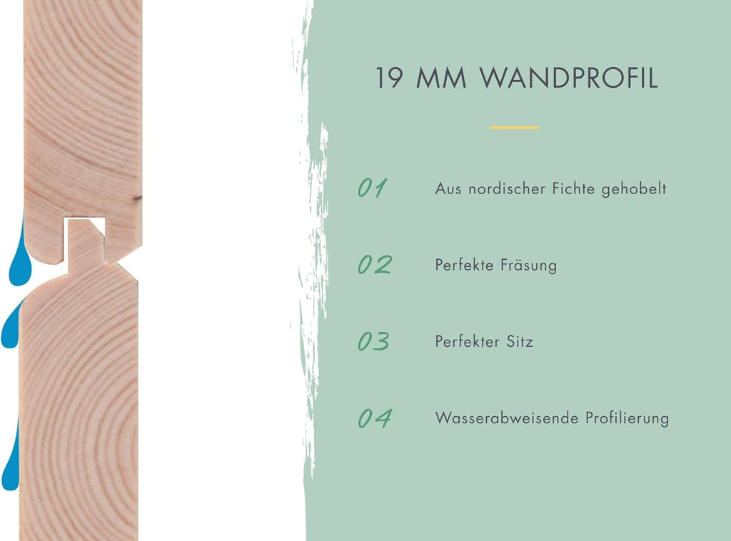 Karibu Fahrradgarage aus nordischer Fichte für 4 Fahrräder – Wetterfest, 4,6 m² Grundfläche, in Natur oder terragrau optional mit Solaranlage (naturbelassen)