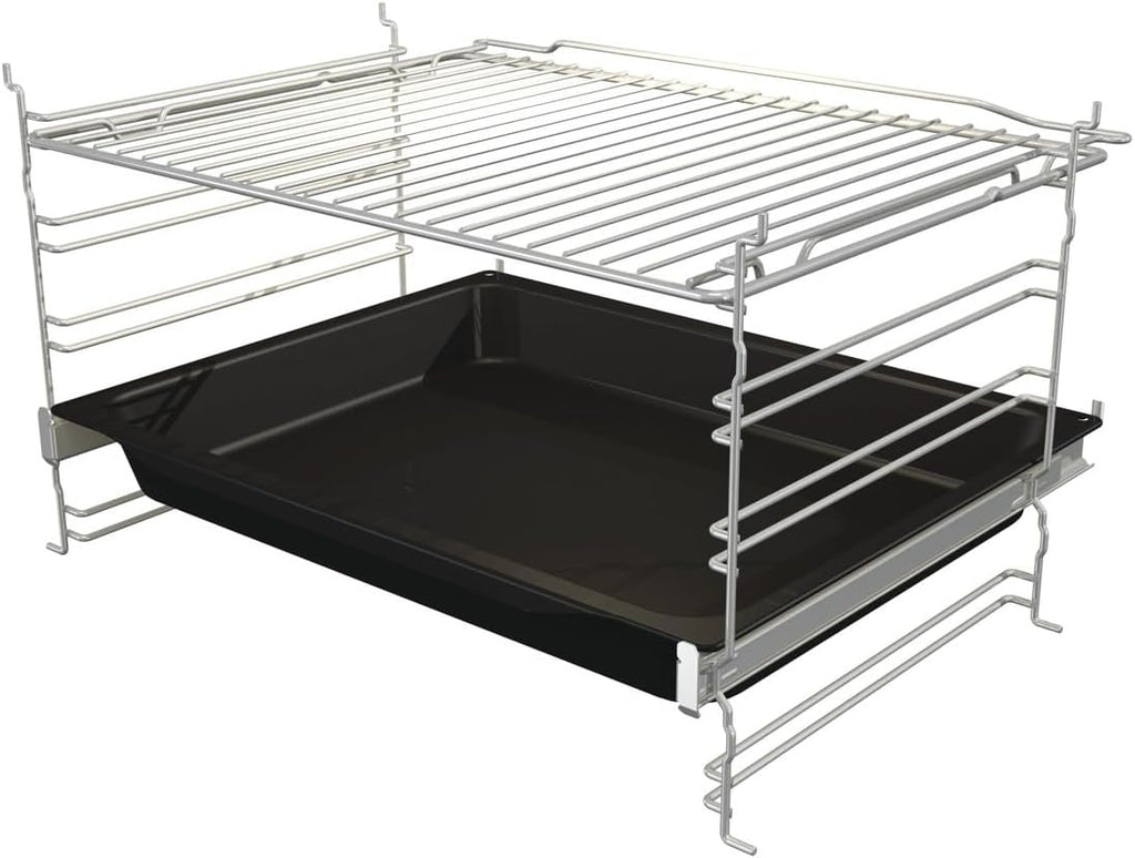 Gorenje Einbauherd-Set Heißluft Inox Set 4 mit Glaskeramik-Kochfeld / 77 Liter / ExtraSteam / GentleClose  und  Open / EcoClean / AirFry / PizzaMode / PerfectGrill / Teleskopauszüge / Inox-Look