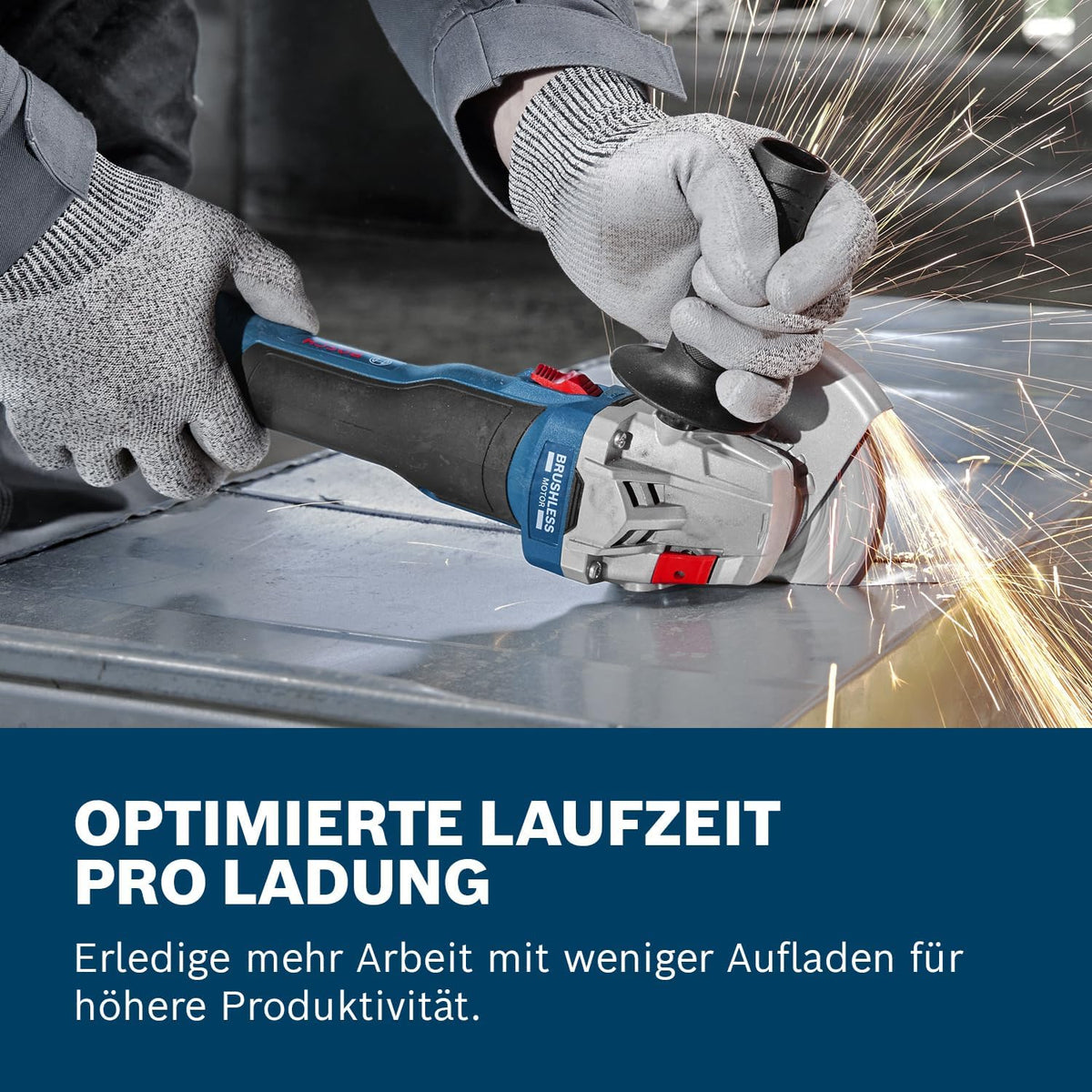 Bosch Professional 18V System Akku-Winkelschleifer GWS 18V-8 (Scheibendurchmesser 125 mm, inkl. 2x Akku GBA 4.0Ah, Ladegerät GAL 18V-40, L-BOXX)