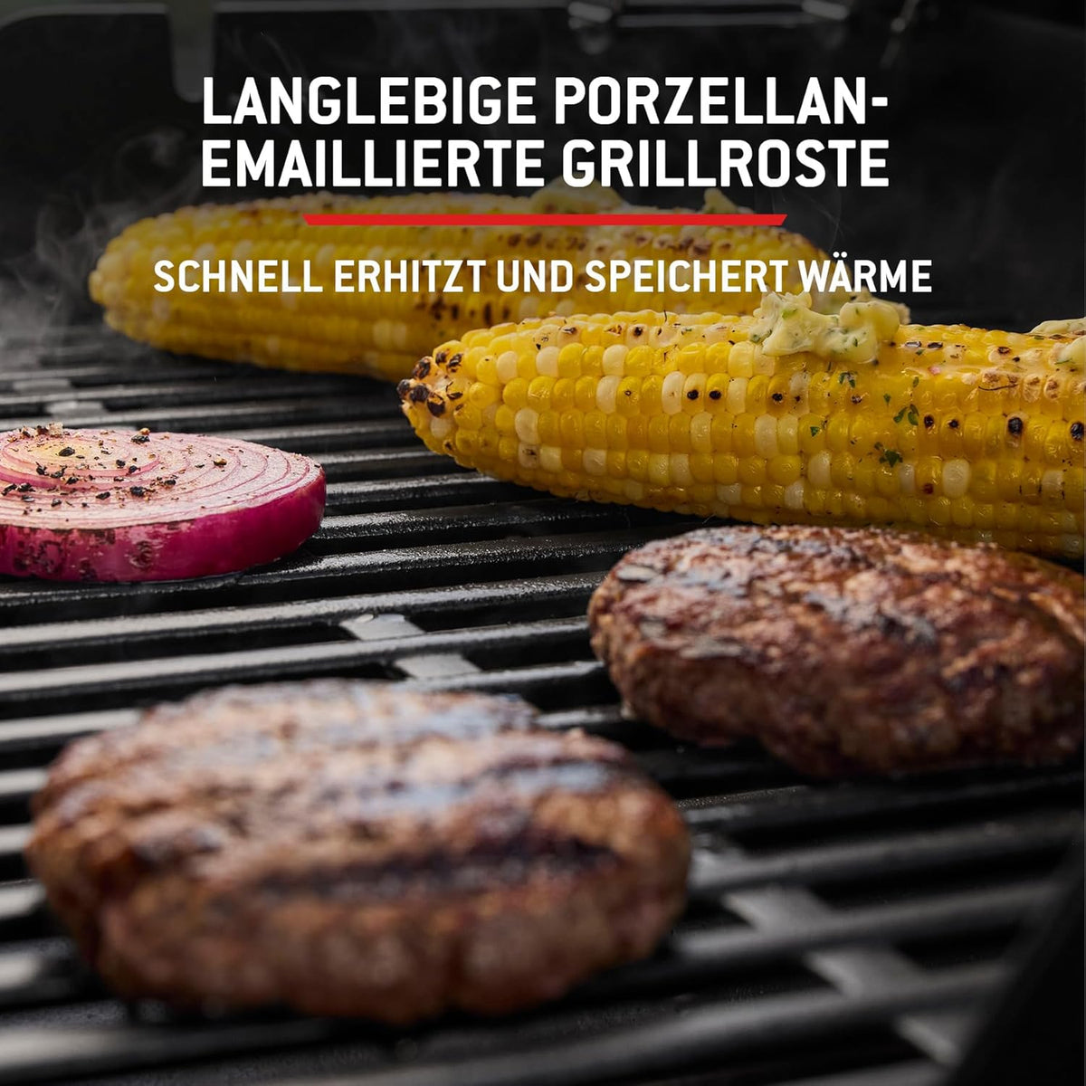 Weber Spirit E-310 Gasgrill / 3 Brenner, Snap-Jet Zündung, Robuste Räder und Warmhalterost, 51 x 46 cm Grillfläche, Kompatibel mit Weber Works Seitenablagen, Schwarz/Silber