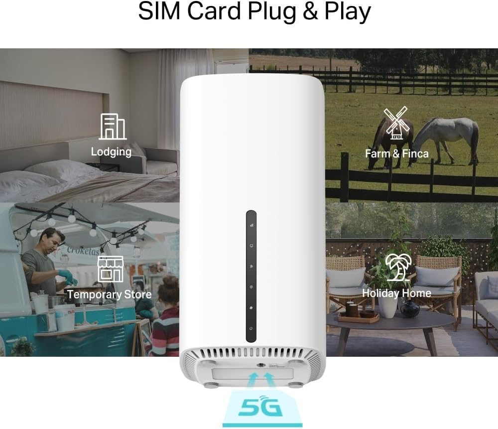 TP-Link Archer NX200 LTE WLAN Router, 5G Router SIM-Karte, AX1800 Dualband-WLAN 6, 3 x Gigabit-Ports, MU-MIMO, Web- und APP-Verwaltung, Plug-and-Play