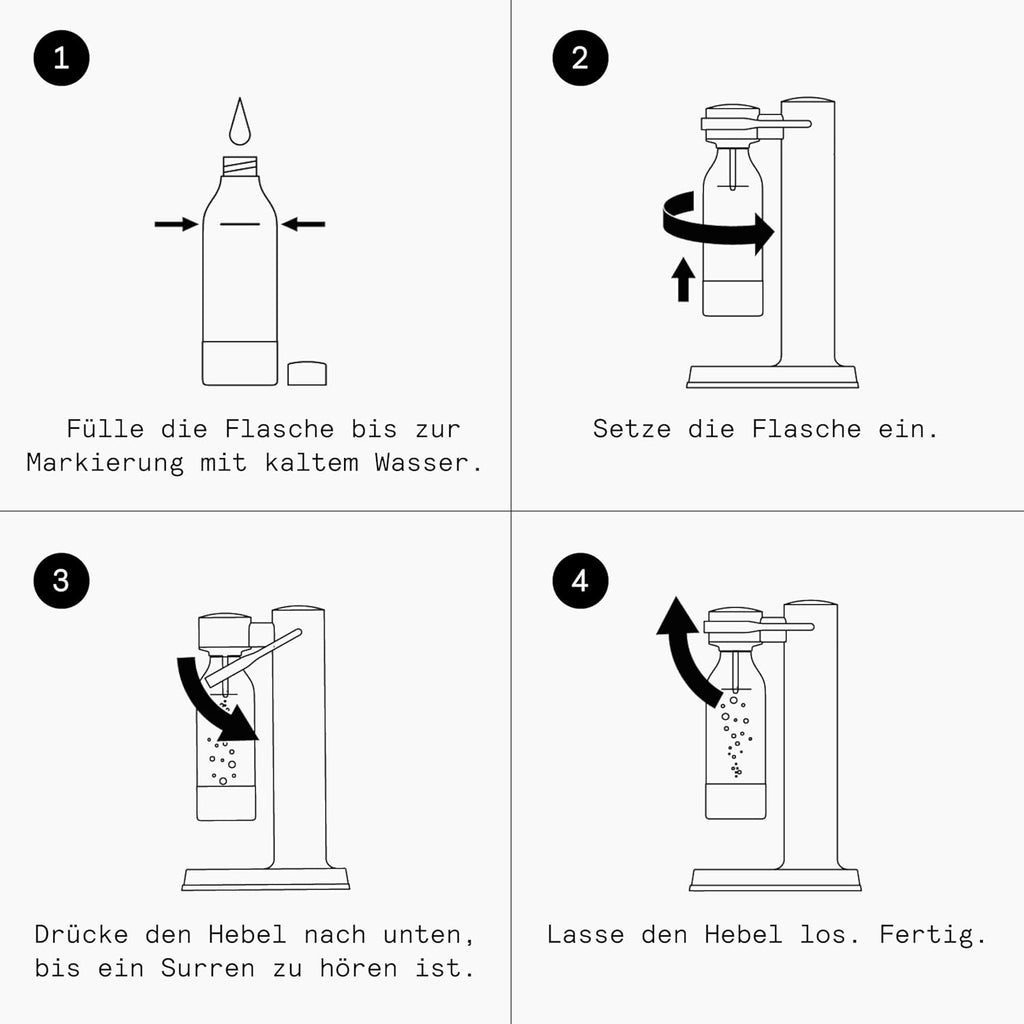 Aarke Carbonator 3, Wassersprudler aus Edelstahl im modernen Edelstahl Finish mit BPA-freier 1L PET-Flasche, Sprudelwasserbereiter für Leitungswasser, kompatibel mit 60L CO2-Zylindern