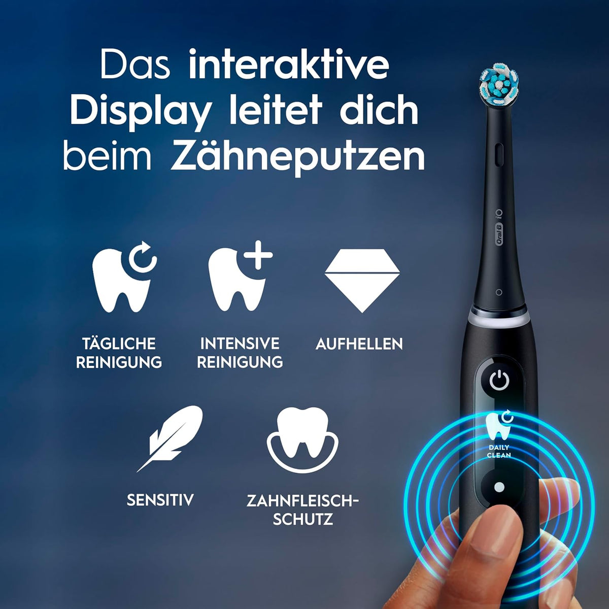 Oral-B iO Series 6 Plus Edition Elektrische Zahnbürste — Electric Toothbrush, Inkl. 3 Aufsteckbürsten, 5 Putzmodi für Zahnpflege, Reise-Etui — Zahnbürste Elektrisch, Designed by Braun, Schwarz
