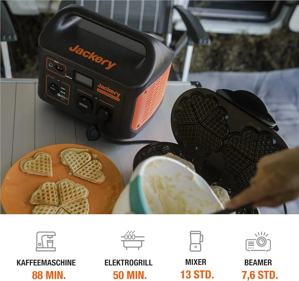 Jackery Explorer 1000, 1002Wh Tragbare Powerstation Mobiler Stromspeicher mit 230V/1000W (Spitze 200