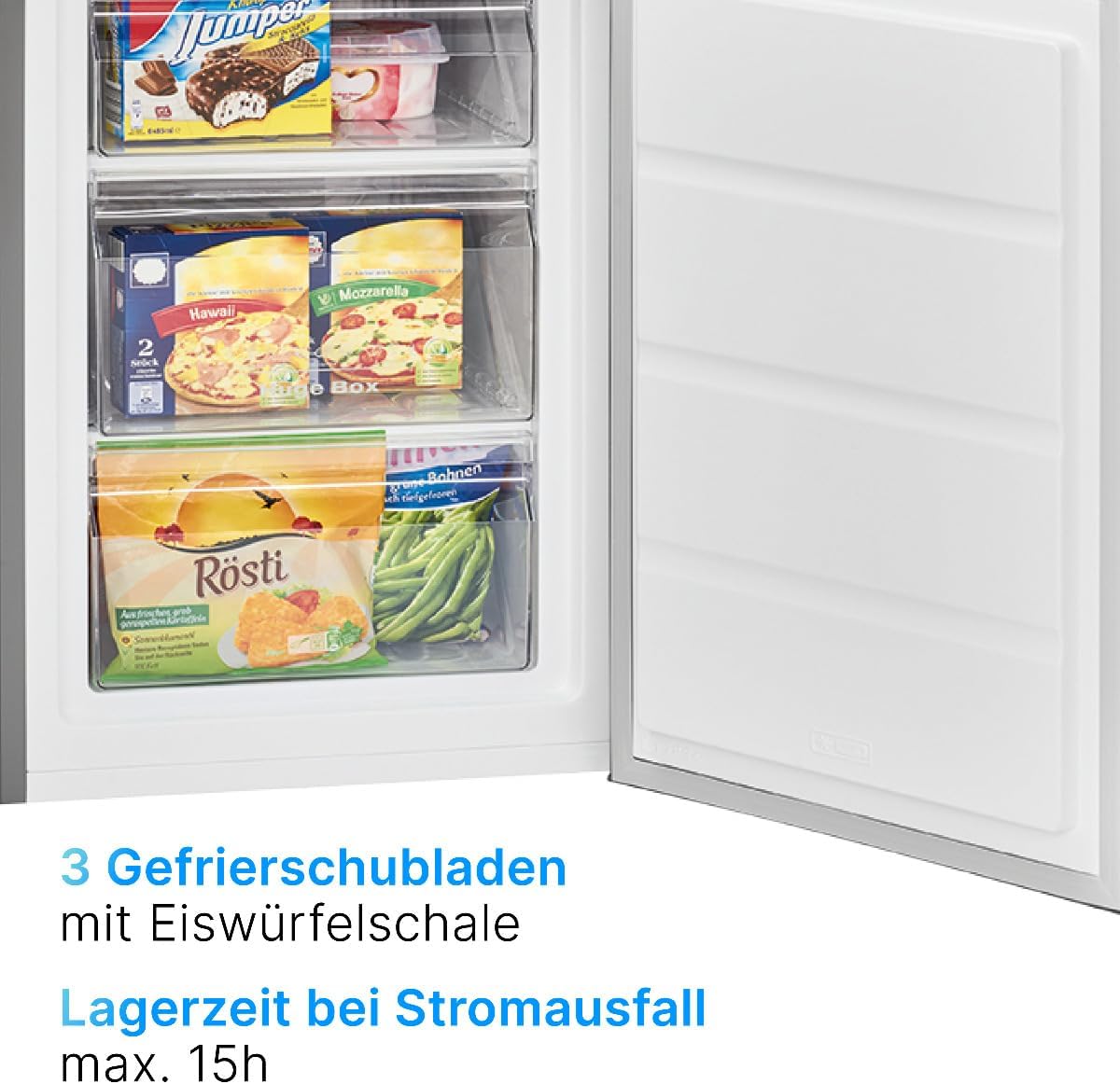 Bomann® Gefrierschrank 87L | Gefrierschrank klein mit Temperaturbereich ≤ -18°C | 3 Schubladen | Tiefkühlschrank mit wechselbarem Türanschlag | Freezer Tiefkühlschrank klein GS 7253 weiß
