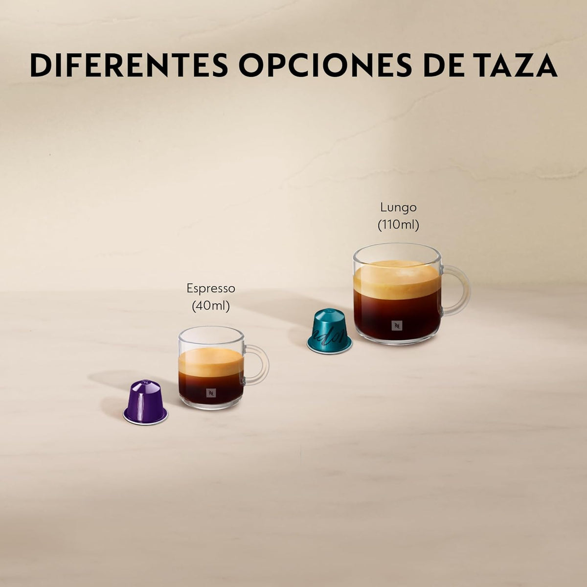 Nespresso Krups Essenza Mini XN1101 - Cafetera monodosis de cápsulas Nespresso, compacta, 19 bares, apagado automático, color blanco (Pack Cápsulas bienvenida incluido)