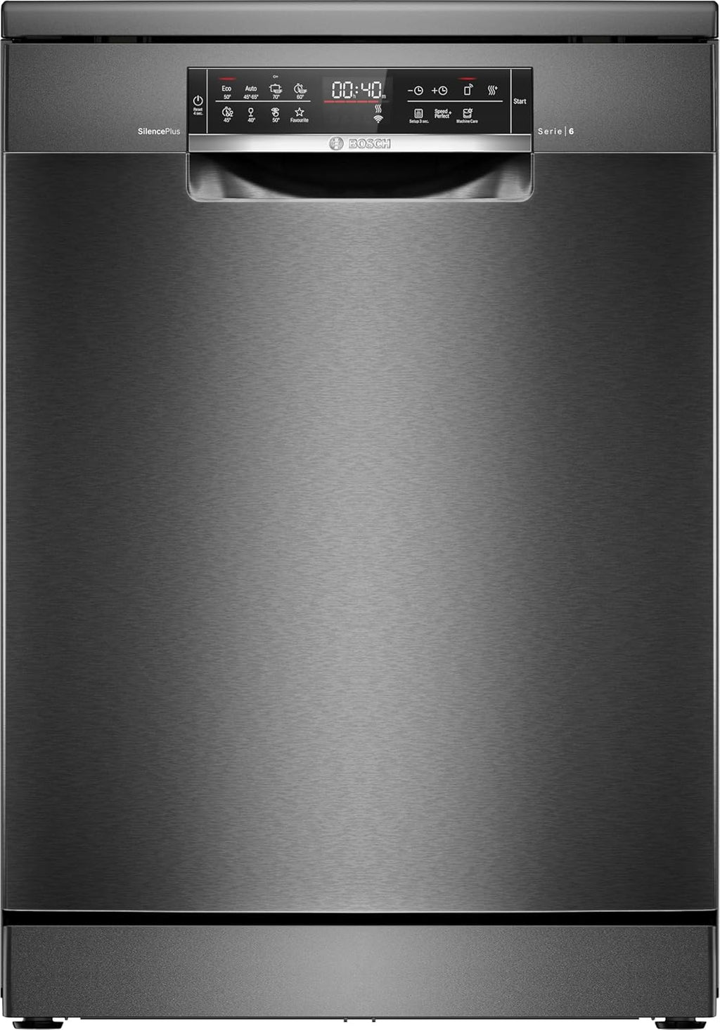 Bosch SMU4ETS08E, Serie 4, Smarter Unterbau-Geschirrspüler 60 cm, Besteckkorb, Spülmaschine mit Programmassistent, besonders Leise, höhenverstellbarer Oberkorb, Automatische Türöffnung, Edelstahl