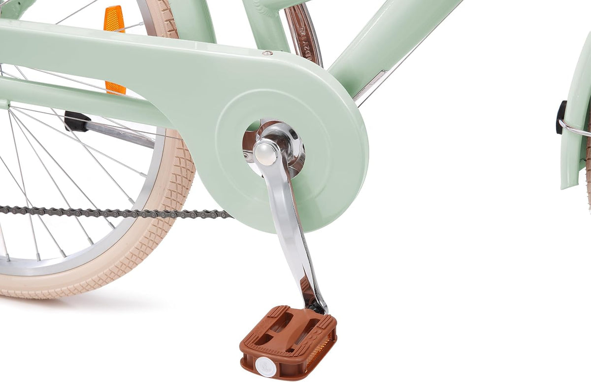 BIKESTAR Alu City Stadt Fahrrad 26, 28 Zoll | 16, 18 Zoll Rahmen, 7 Gang Shimano Damen Holland Rad, Retro Bike mit V-Bremse, Gepäckträger, Licht, Klingel, Korb, Speichenreflektoren | Risikofrei Testen