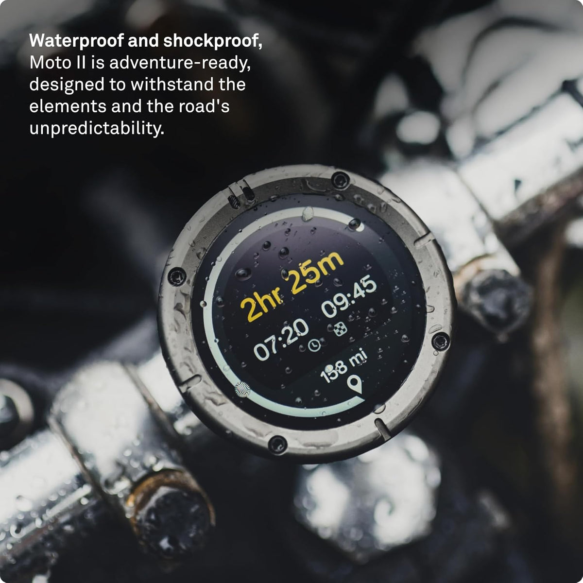 Beeline Moto II - Motorrad-Navi mit modernster Technologie| Kompaktes Design, Wasserdicht, GPS Funktion, 14-Std. Akkulaufzeit | Handschuhfreundlich, perfekt für Touren & Pendeln (Gunmetal Grey)