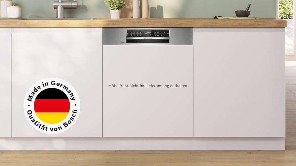 Bosch SMU4ETS08E, Serie 4, Smarter Unterbau-Geschirrspüler 60 cm, Besteckkorb, Spülmaschine mit Programmassistent, besonders Leise, höhenverstellbarer Oberkorb, Automatische Türöffnung, Edelstahl