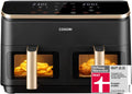 COSORI Heißluftfritteuse 2 Kammern, Airfryer Testsieger der Stiftung Warentest, 6-in-1 Dual Zone Air fryer 8,5 L, Heissluftfritteuse Doppelkammer mit Sichtfenster, energiesparend, Gold