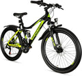 Bergsteiger Broome 24, 26 Zoll Kinderfahrrad, 21 Gang-Schaltung, StVZO, Mountainbike mit Vollfederung, Scheibenbremsen & Dynamo-Licht, geeignet für 8, 9, 10, 11, 12, 13 Jahre, Jungen & Mädchen