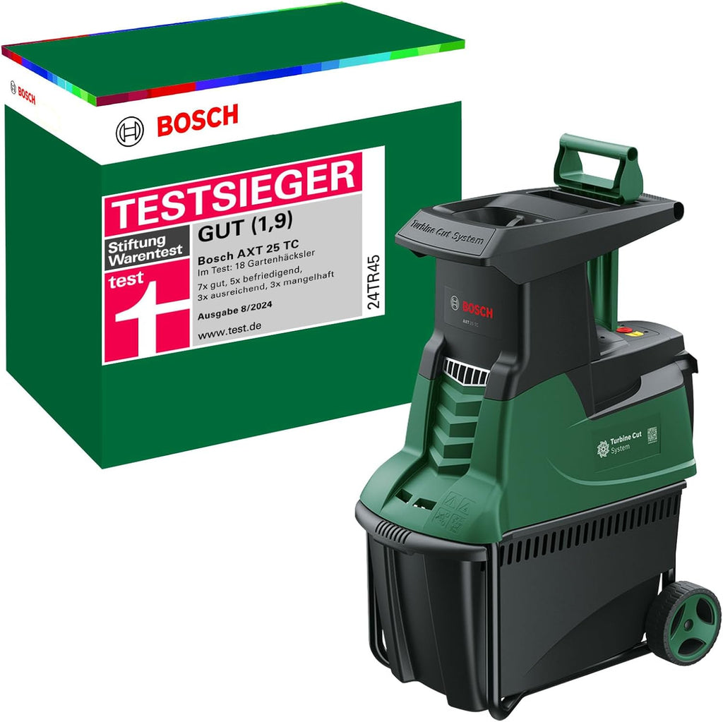 Bosch Turbinenhäcksler AXT 25 TC (2.500 W, geeignet für Holz und harte Gartenabfälle, integrierte Fangbox 53 l, in Karton)