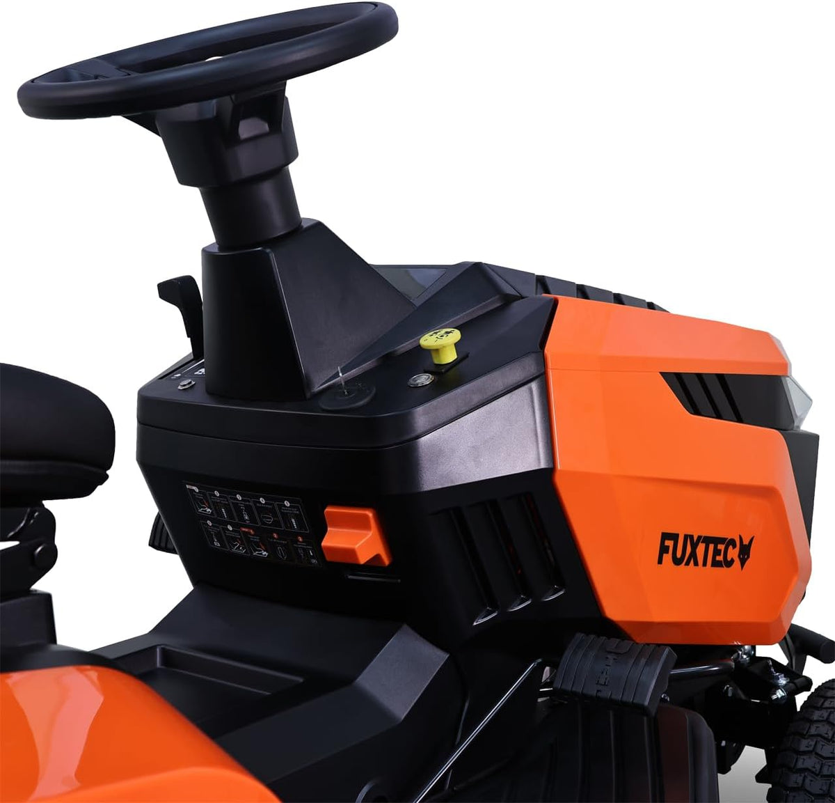 FUXTEC Rasentraktor FX-RMT92A, Aufsitzmäher mit 92cm Schnittbreite, 6-stufige Schnitthöhenverstellung, 452ccm Hubraum, Hydrostat, Rückwärtsmähen, geeignet für Flächen bis 6500m²