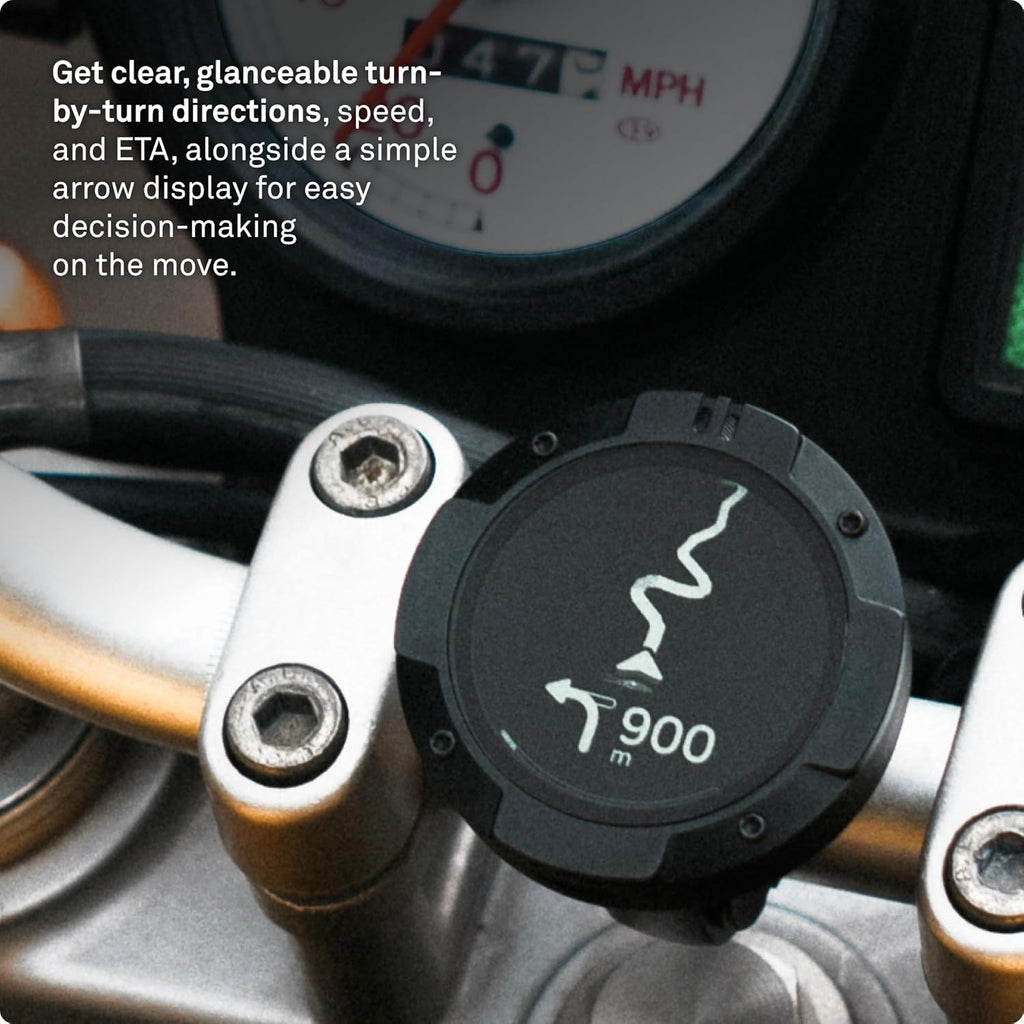 Beeline Moto II - Motorrad-Navi mit modernster Technologie| Kompaktes Design, Wasserdicht, GPS Funktion, 14-Std. Akkulaufzeit | Handschuhfreundlich, perfekt für Touren & Pendeln (Gunmetal Grey)