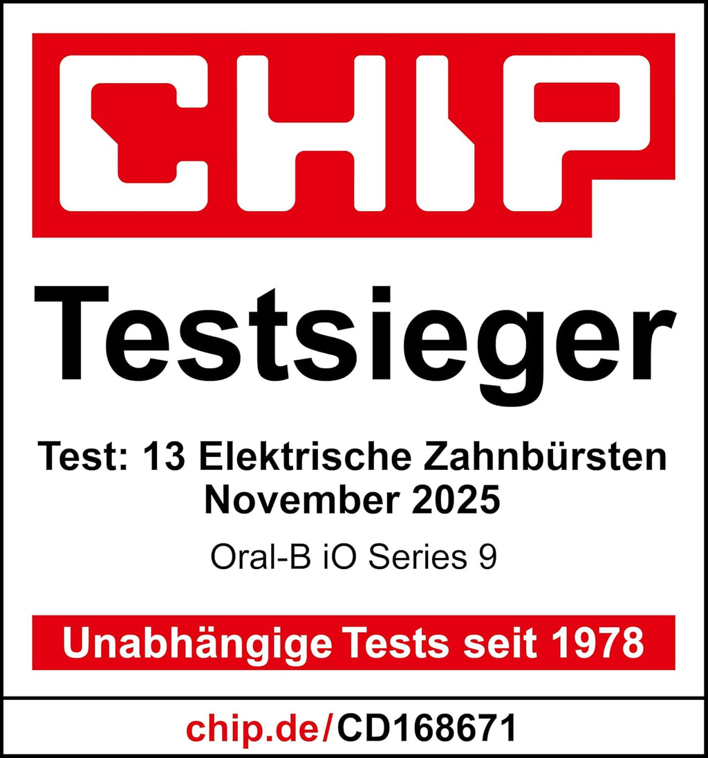 Oral-B iO Series 9 Elektrische Zahnbürste — Electric Toothbrush, Inkl. 1 Aufsteckbürste — 7 Modi für Zahnpflege, CHIP Testsieger (11/25), Designed by Braun, Dunkelblau