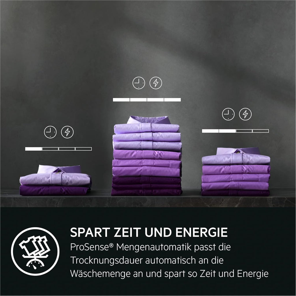 AEG Wärmepumpentrockner 8 kg, Testsieger der Stiftung Warentest, Serie 8000 AbsoluteCare - Wolle- und Seidetrocknung, C, Energiesparend, Trommelbeleuchtung, Knitterschutz, Schontrommel, TR8AMZ68