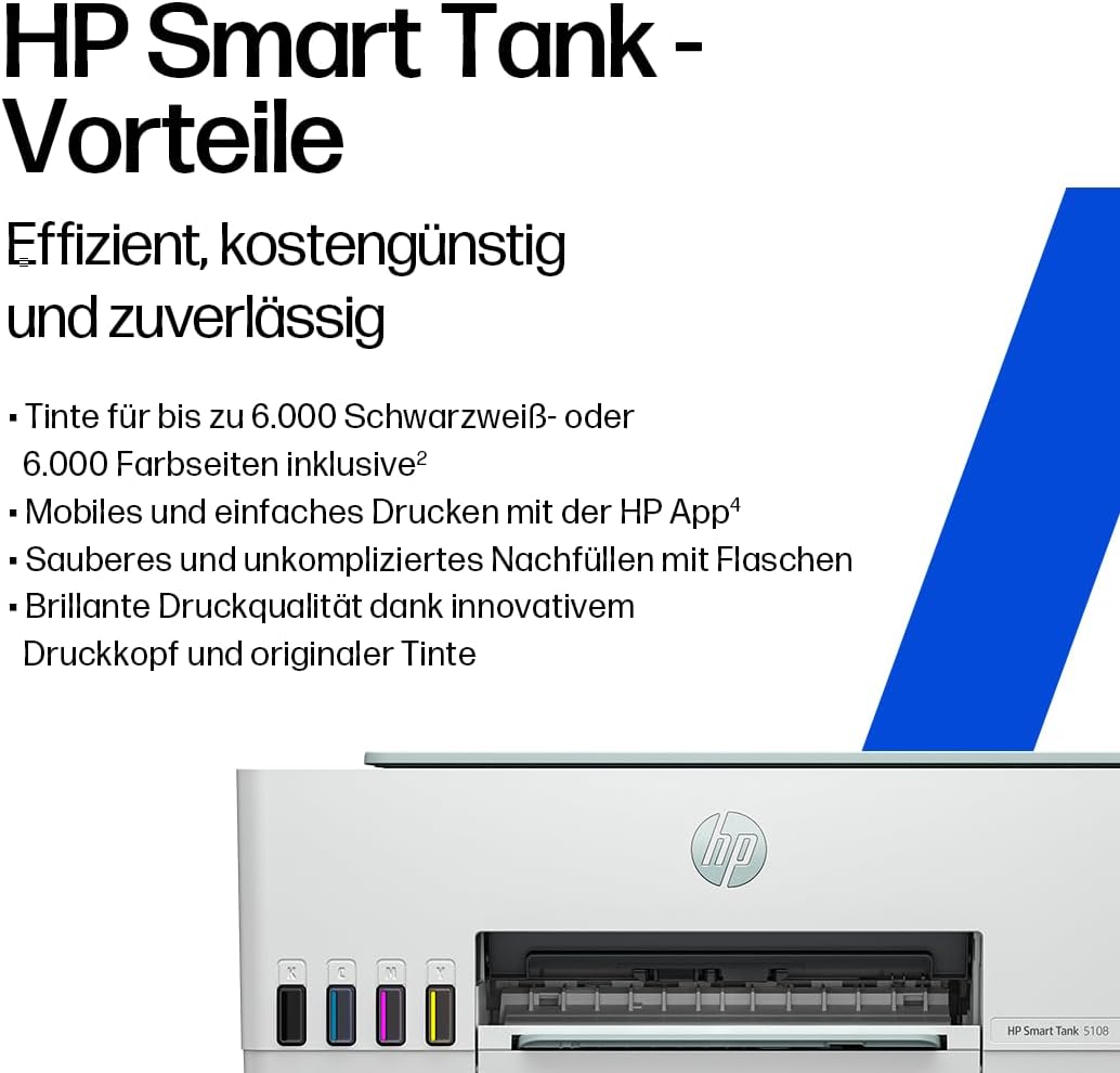 Smart Tank 5108 3-in-1 Multifunktionsdrucker (WLAN; Mobiles Drucken) – 3 Jahre Tinte inklusive, 3 Jahre Garantie, großer Tintentank, hohe Reichweite, Drucken in hoher Qualität