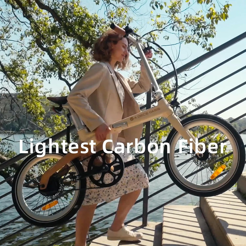 ADO E-Bike Air Carbon Elektrofahrrad, Faltrad,ebike Damen/ebike Herren,Bike,klapprad Riemenantrieb 14,5Kg IPS LCD Display, GPS,ADO APP,250W