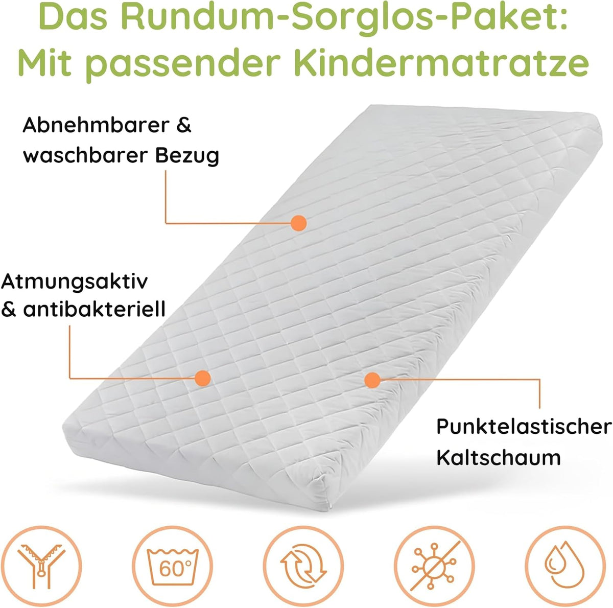 Kids Collective Hochbett 90x200 mit 3 Matratzen, Ausziehbett Etagenbett mit Ausziehfunktion, Zwei Schubladen, Lattenrost, Rausfallschutz umbaubar in DREI Einzelbetten, Vollholz massiv | weiß