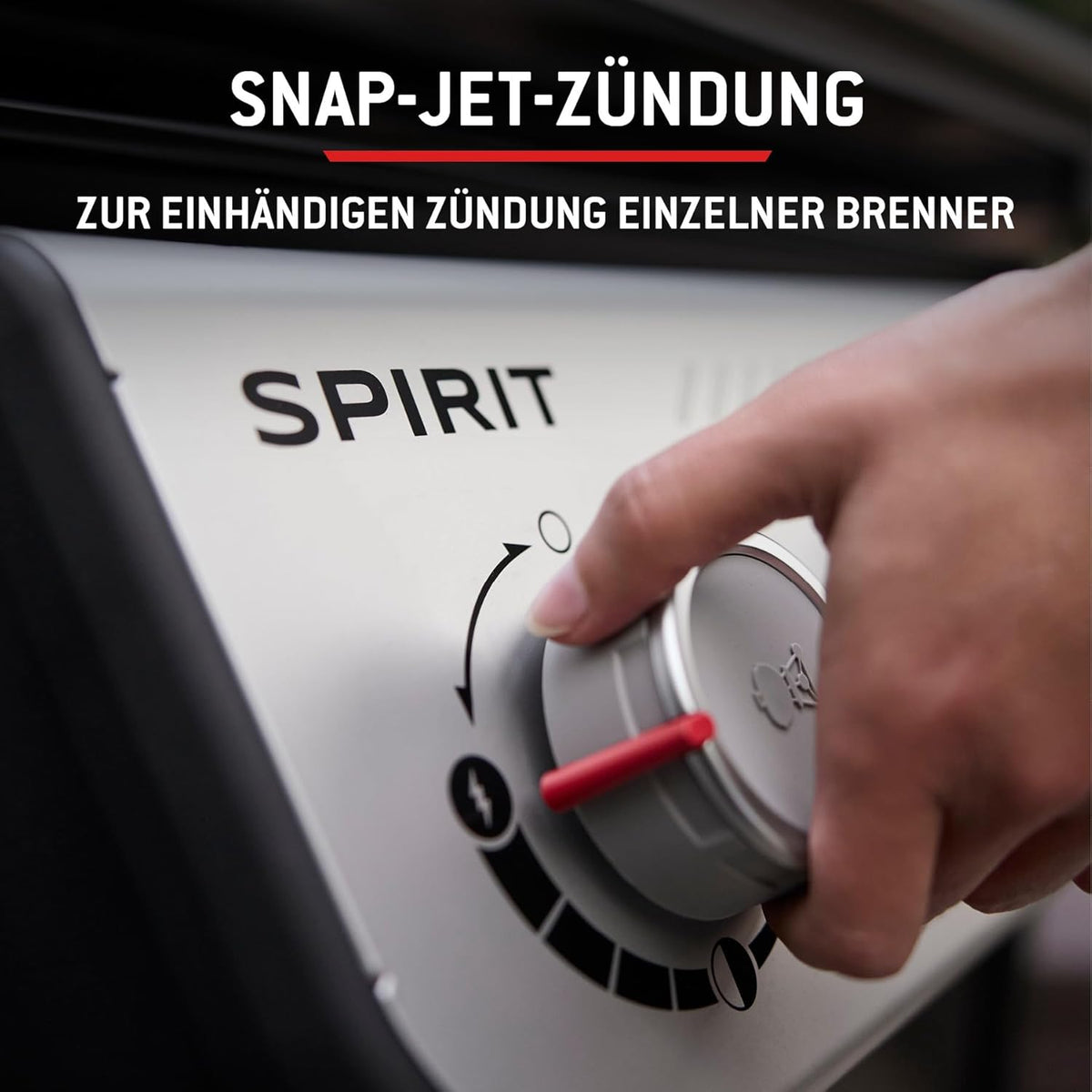 Weber Spirit E-310 Gasgrill / 3 Brenner, Snap-Jet Zündung, Robuste Räder und Warmhalterost, 51 x 46 cm Grillfläche, Kompatibel mit Weber Works Seitenablagen, Schwarz/Silber