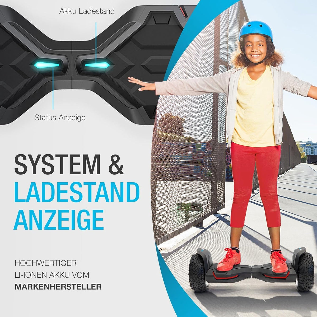 8.5" Premium Offroad Hoverboard Bluewheel HX510 SUV Deutsche Qualitäts Marke- Kinder Sicherheitsmodus & App - Bluetooth - Starker Dual Motor - Elektro Skateboard Self Balance Scooter