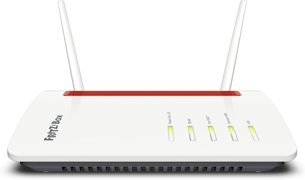 FRITZ!Box 6850 5G (Mobilfunk-Internet bis zu 1.300 MBit/s, WLAN AC+N bis 866 MBit/s (5 GHz) & 400 MBit/s (2,4 GHz), 4 x Gigabit-LAN, DECT-Basis, USB 3.0, geeignet für Deutschland)
