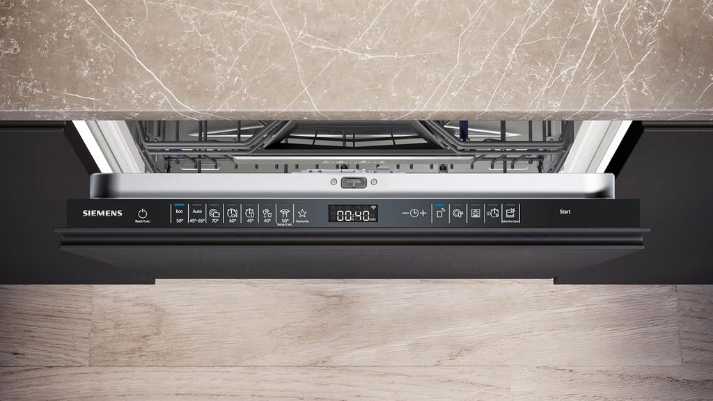 Siemens SN65ZX07CE, Stiftung Warentest Testsieger , iQ500 Smarter Geschirrspüler Vollintegriert, 60 cm breit, Besteckschublade, Made in Germany, Zeolith Trocknung, extra leise, varioSpeed Programm