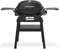 Weber Q 2200N Gasgrill mit Seitentischen & kompakten Stand/Grill für Terrassen und Balkone mit Hochleistungsbrennern, porzellanemaillierten Gussrosten und elektronischer Zündung, Mitternachtsschwarz