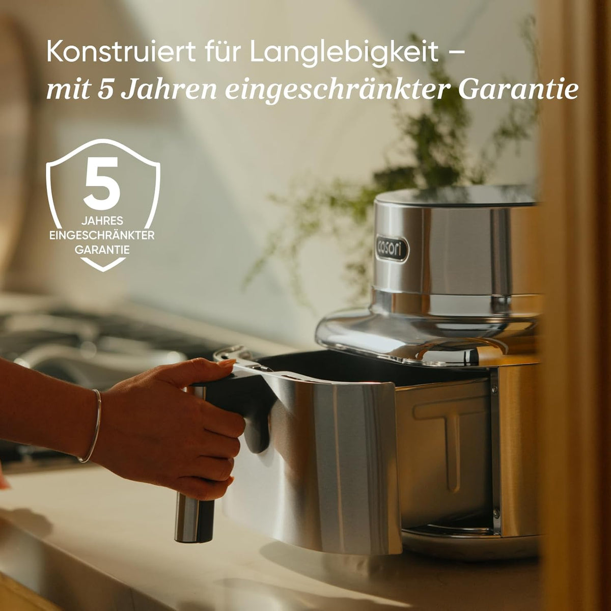 COSORI Airfryer | Iconic Single | 96% Metall | Keramikbeschichtung ohne PFas und BPA | 7-in-1 6,2L Heißluftfritteuse | 61% energiesparend | 50+ Rezepte | spülmaschinenfest | silber | SE601S
