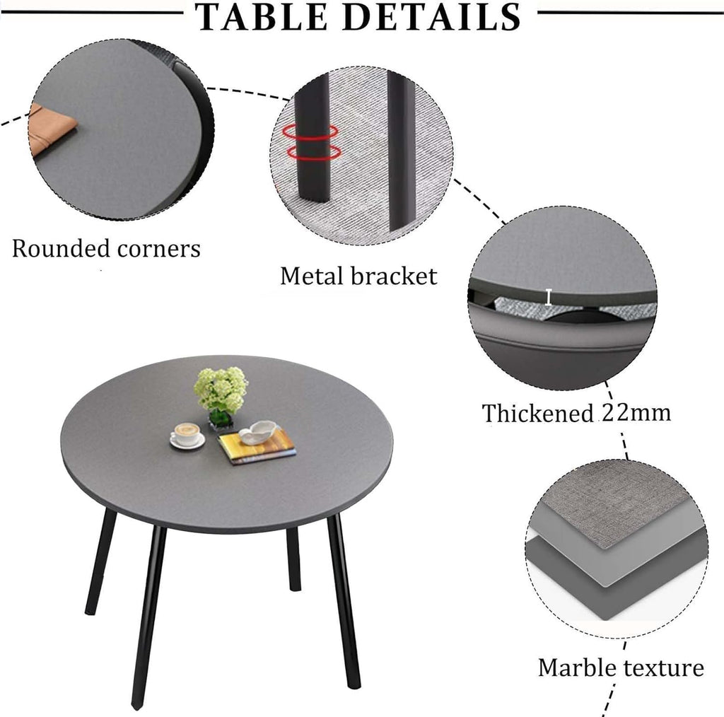 Esstisch Tisch mit 4 stühlen Set,esstisch Rundem klein Küchentisch esszimmertisch 90 cm, für 4-6 Personen, für Esszimmer, Küche, Wohnzimmer, modern Küchenstühle